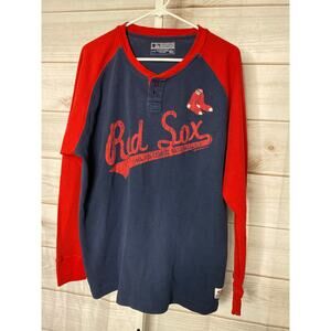 MLB Official Men's Size XL Boston Red Sox Long Sleeve T-Shirt Red Blue